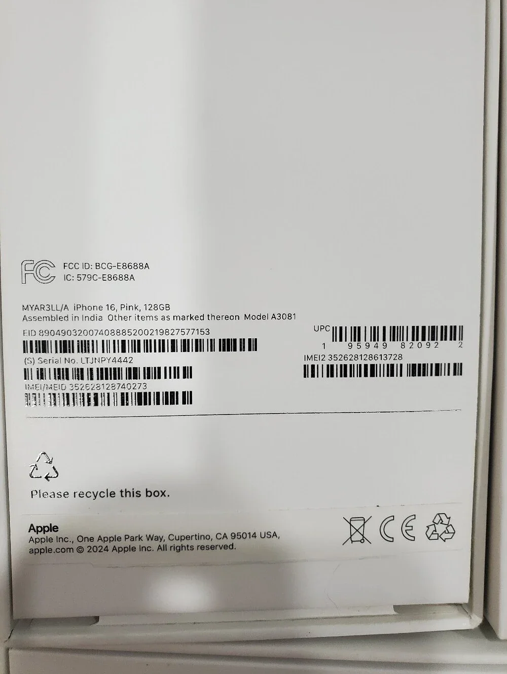 Apple this listing